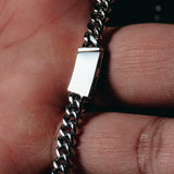 5mm Diamond Prong Cuban Chain in White Gold