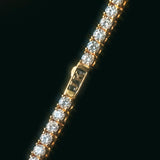 3mm Gold Moissanite Tennis Chain (925 Silver)