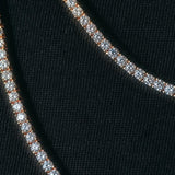 3mm Gold Moissanite Tennis Chain (925 Silver)