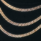 5mm Diamond Prong Cuban Chain in Yellow Gold