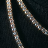 5mm Gold Moissanite Tennis Chain (925 Silver)