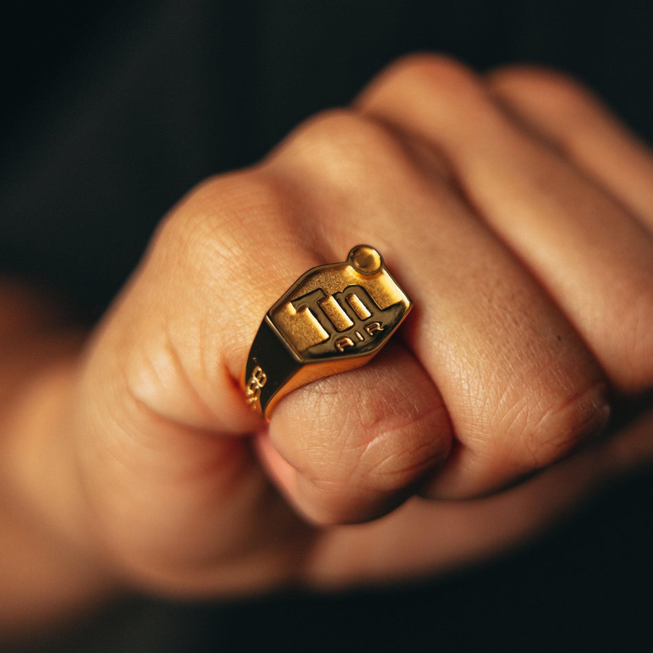 14K Gold Engraved Family Ring