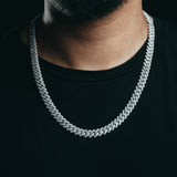 10mm Flooded White Gold Cuban Chain