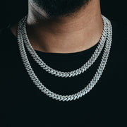 10mm Flooded White Gold Cuban Chain