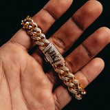 12MM Premium Iced Out Gold Miami Cuban Bracelet
