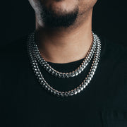 12mm Premium White Gold Miami Cuban Chain