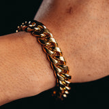 14MM Premium Gold Miami Cuban Bracelet
