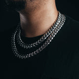 14mm Premium White Gold Miami Cuban Chain