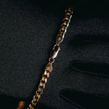 6mm Italian Made Gold Curb Bracelet (925 Silver)