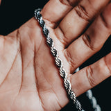 6mm White Gold Rope Chain
