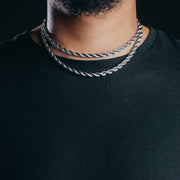 6mm White Gold Rope Chain