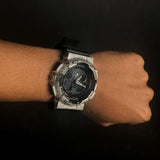 White Gold Iced Out G Shock GA-100 Watch