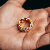 Diamond Gold Cuban Link Ring