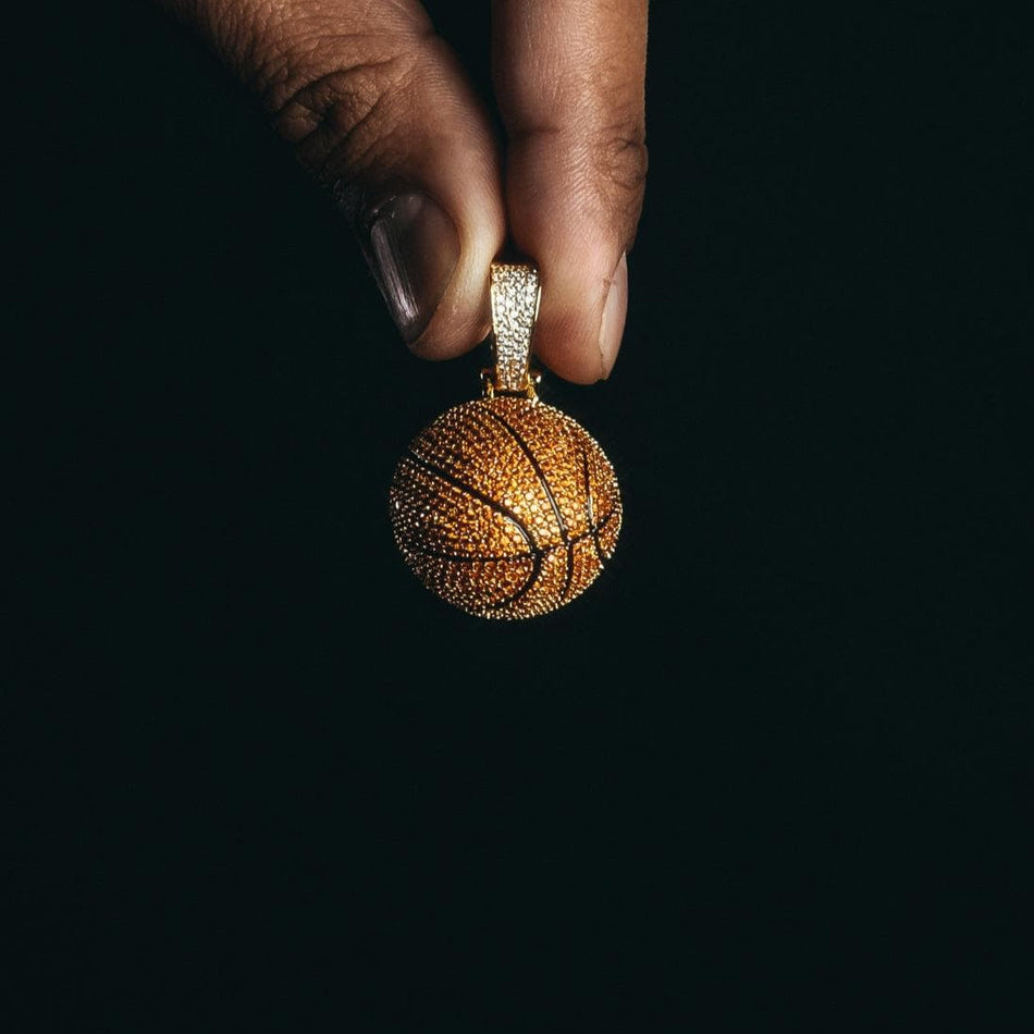 Gold Basketball Pendant Jewellerykings