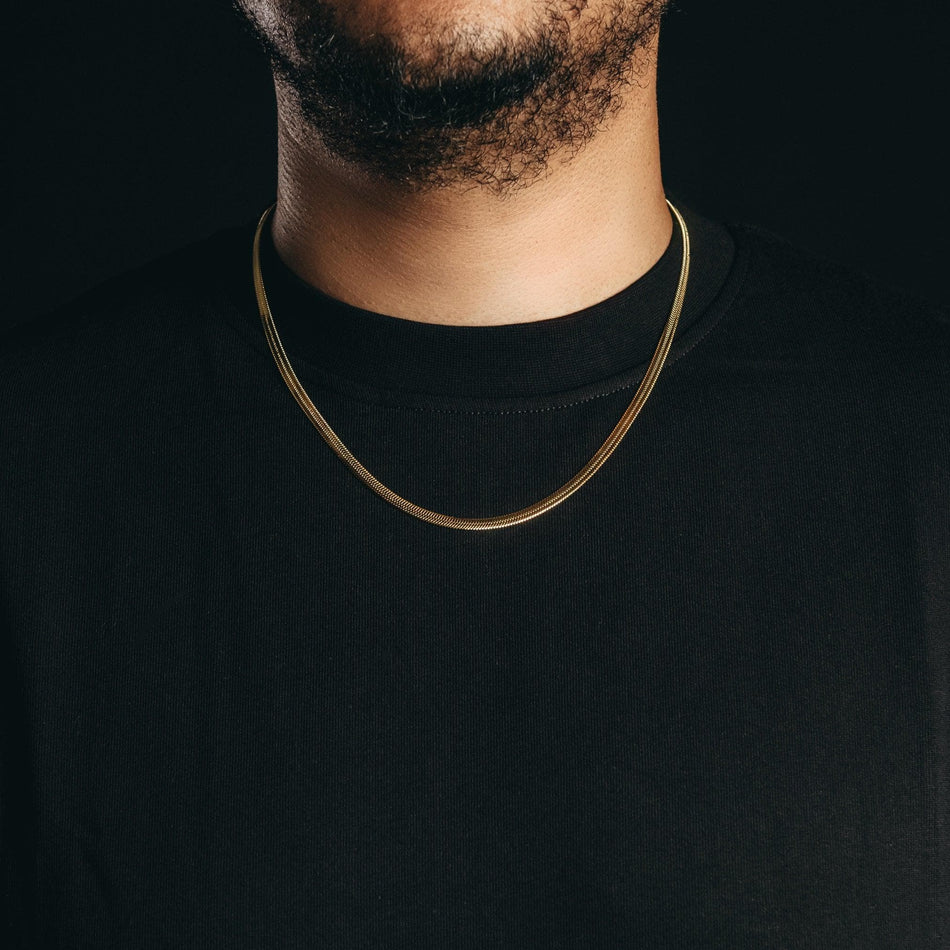 Men's herringbone outlet necklace gold