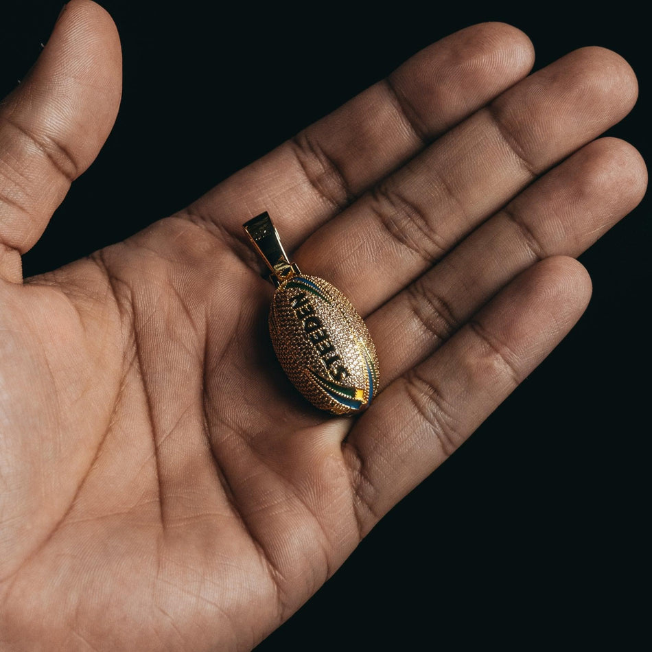 Gold Rugby League Ball Pendant